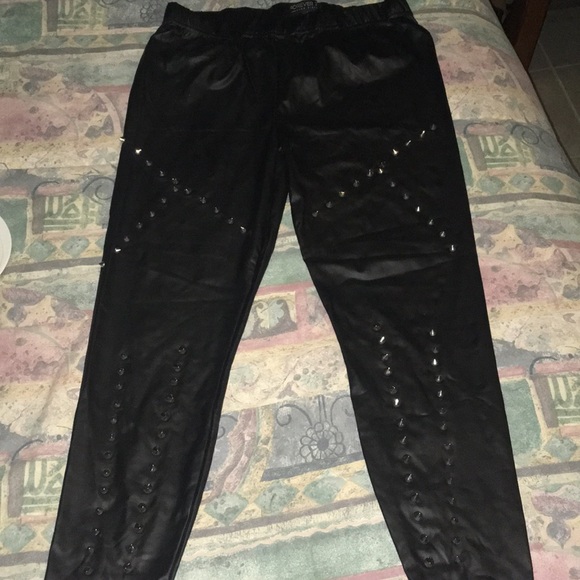 Forever 21 Pants - Studded leather look leggings